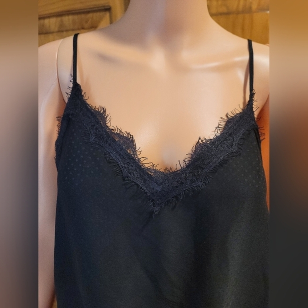 Zara‎ Black Lace Trim Cami Top - Picture 2 of 7